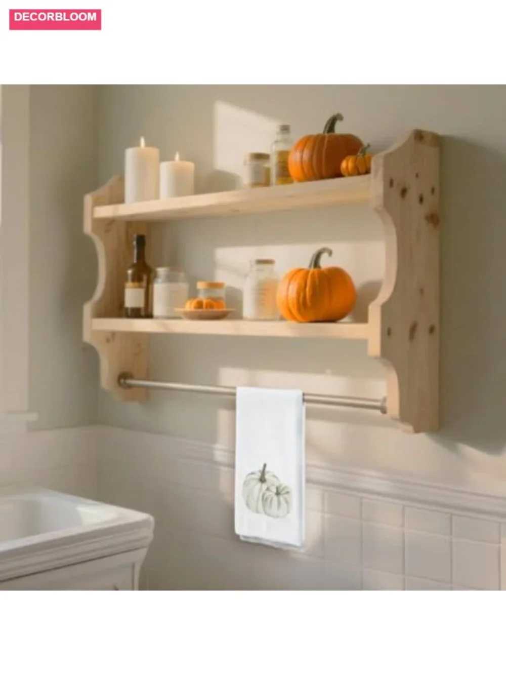 Fall Pumpkin Kitchen Towels Absorbent Polyester 16x24in Farmhouse Decor
